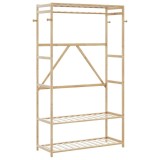 Cumpara ieftin Cuier pentru haine cu rafturi, 110x40x175 cm, bambus