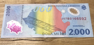 (1) Romania bancnota 2000 lei 1999 foto