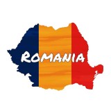 Harta decorativa pentru perete Romania tricolor, PVC rezistent la apa, 50x70 cm