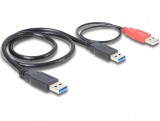 Cablu in Y USB 3.0 la USB 3.0 + USB 2.0 T-T 0.5m, Delock 82908