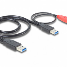 Cablu in Y USB 3.0 la USB 3.0 + USB 2.0 T-T 0.5m, Delock 82908