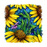 Cumpara ieftin Sticker decorativ, Floarea Soareleui, Galben, 55 cm, 9382ST, Oem