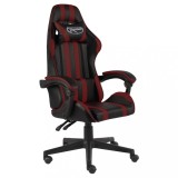 VidaXL Scaun de racing, negru și roșu vin, piele ecologică