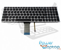 Tastatura Laptop Lenovo Z50 70 rama gri iluminata backlit foto