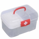 Cutie organizator depozitare si pastrare medicamente, Pufo Medicine, 20 x 14 cm, rosu