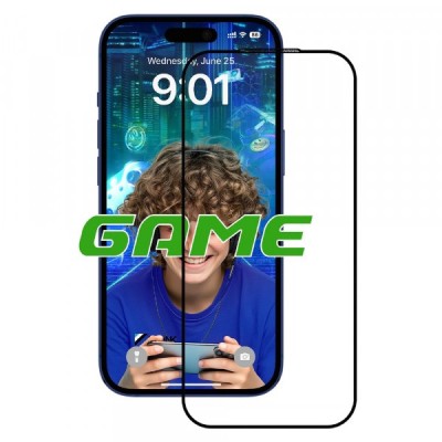 Folie de protectie Ecran Mata Anank 5X Reinforced pentru Apple iPhone 17 Pro, Sticla Securizata, Full Glue, 2.5D, Neagra foto