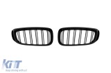 Grile rinichi cu nervuri duble vopsite &icirc;n negru, potrivite pentru BMW Seria 3 GT F34 2013-2016 Performance AutoTuning