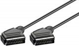 Cablu Euro SCART 21 pini 7mm - Euro SCART 21 pini 7mm 1.5m tata-tata negru, Generic