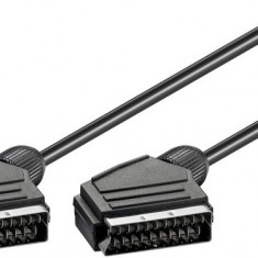 Cablu Euro SCART 21 pini 7mm - Euro SCART 21 pini 7mm 1.5m tata-tata negru