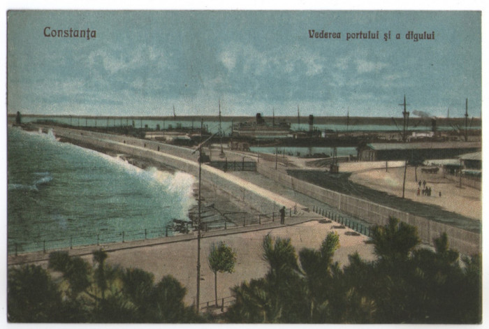 1929 - Constanta, portul si digul (jud. Constanta)