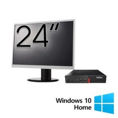 Pachet Refurbished Calculator Lenovo ThinkCentre M710q Mini PC, Intel Core i5-6500T 2.50GHz, 8GB DDR4, 256GB SSD + Monitor 24 Inch + Windows 10 Home foto