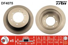 Disc frana MITSUBISHI PAJERO II (V3_W, V2_W, V4_W) (1990 - 1999) TRW DF4075 foto