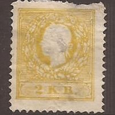 Austria 1858 Franz Jopseph 2Kr yellow Type II Mi. 10II MH fault AM.290