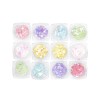 Set 12 paiete decorative unghii, patrate, multicolor