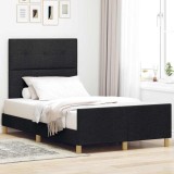 Cumpara ieftin Cadru de pat cu headboard Negru 120 x 200 cm tesatura