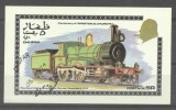 Dhufar 1974 Churchill, Trains, mini imperf.sheet, used AI.030, Stampilat