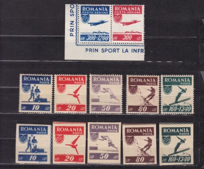 ROMANIA 1946 LP 199 LP 200 OSP DANTELAT+NEDANTELAT+POSTA AERIANA SERII MNH foto