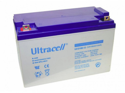 Acumulator plumb acid cu gel Ultracell 12V 100Ah terminal F10 foto