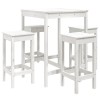 Set mobilier de bar pentru gradina, 5 piese,alb, lemn masiv pin