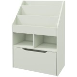 HOMCOM Bibliotecă pentru Copii cu Rafturi și Sertar, Raft Mobil pentru Jucării și Cărți, Dimensiuni 60x29.9x90 cm, Verde Strălucitor | Aosom Rom&acirc;nia