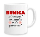 Cana alba personalizata &quot;Bunica este mesterul amintirilor mele frumoase&quot;, INOVATIX&reg;. 330ml