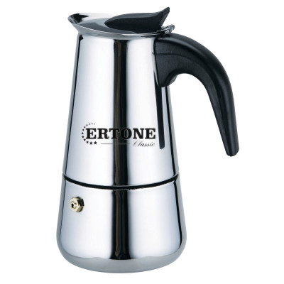 Espressor cafea manual pentru aragaz Ertone, inox, capacitate 4 cesti foto