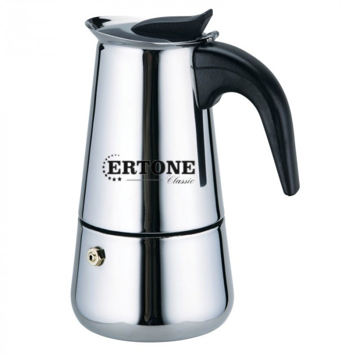 Espressor cafea manual pentru aragaz Ertone, inox, capacitate 12 cesti