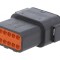 Conector DTM cablu-cablu tată pin 12 negru