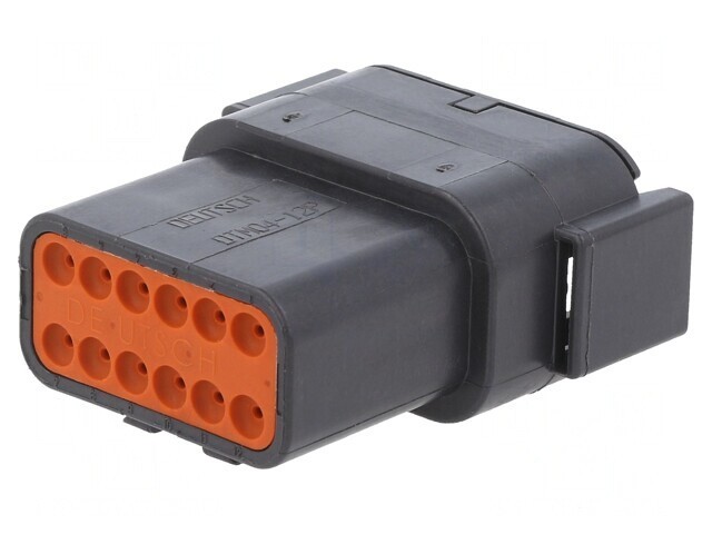 Conector DTM cablu-cablu tată pin 12 negru