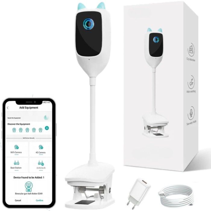 Baby Monitor WatchMe WiFi,2in1 Multi View BIRAI&reg;, UltraHD, Night Vision, Aplicatie Telefon, Zoom, Dual Way Audio, Siguranta Somnului, Senzor Miscare s