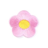 Aplicatie termoadeziva brodata, 30 mm, floare Roz deschis, Crisalida