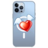 Husa personalizata apple iphone 15 pro max, magsafe, angel heart