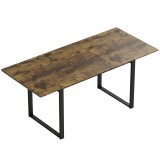 HOMCOM Masă extensibilă 140&ndash;180 cm pentru 6&ndash;8 persoane, dreptunghiulară, design industrial cu cadru din oțel, aspect lemn tigru | Aosom Romania