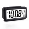 Ceas Digital cu Termometru MRG M899, LCD, Iluminare Noapte, Senzor Lumina, Alarma, Snooze, ABS, Negru