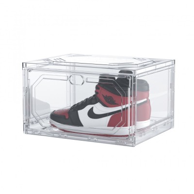 Organizator de pantofi, flippy, din pp+abs, usa laterala magnetica, rezistenta la praf, anti-oxidare, utilizare multipla, 36 x 28 x 21 cm, transparent foto