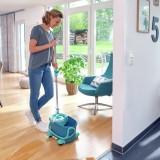 Set Mop Rotativ Leifheit Clean Twist Ergo Mobile, Verde, Carucior + Galeata 6L, Parchet/Pardoseli, Microfibra, Maner Ajustabil