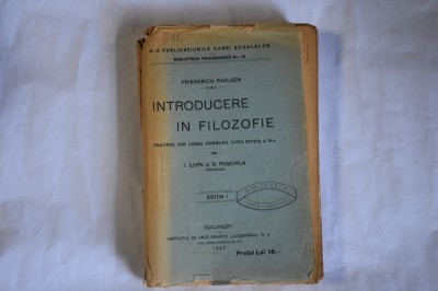 Friederich Paulsen - Introducere in filozofie (1922) foto