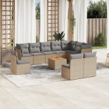 Gossi set canapele de gradina, 11 piese, cu perne, bej, poliratan