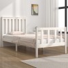 VidaXL Cadru de pat 2FT6 Small Single, alb, 75x190 cm, lemn masiv pin