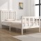 vidaXL Cadru de pat 2FT6 Small Single, alb, 75x190 cm, lemn masiv pin