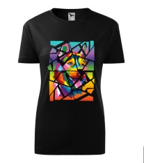 Tricou Personalizat cu Design Geometric de Caine Colorat - Arta Moderna si Stil Unic foto