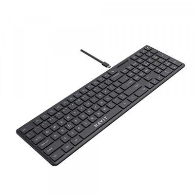 Tastatura Wired USB HAVIT KB252, USB-C, 1.5m, Neagra foto