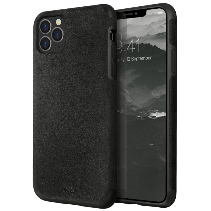 Husa Piele UNIQ Sueve pentru Apple iPhone 11 Pro Max, Neagra