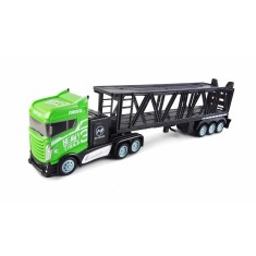Camion cu telecomanda transportor auto, 2WD, scara 1:16 2.4Ghz, 15km/h, verde
