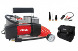 Compresor aer auto metalic AMiO Acomp-4 12V cu doi pistoane si manometru, 150PSI 10Bar, 60L/min, alimentare la bricheta sau baterie, pentru roti 4x4