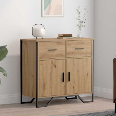 vidaXL Bufet stejar artizanal 79.5 x 35.5 x 74.5 cm Lemn compozit 883567 foto
