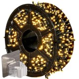 Instalatie Luminoasa LED 50M + Suport Autoadeziv 8x8 cm, 8 Jocuri de Lumini, Impermeabila IP44, Alb cald, 50 m