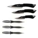 Cumpara ieftin Set 3 cutite de aruncat DEPOX&reg;, 22.5 cm si 3 cutite de aruncat, 24.5 cm , husa inclusa