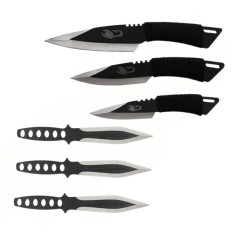 Set 3 cutite de aruncat DEPOX&reg;, 22.5 cm si 3 cutite de aruncat, 24.5 cm , husa inclusa