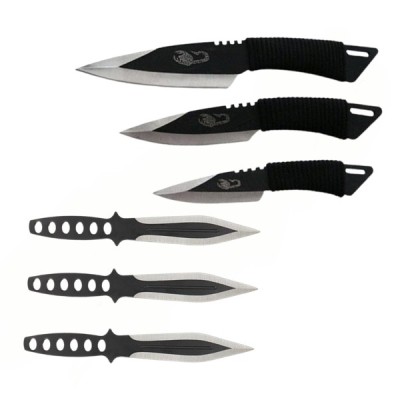 Set 3 cutite de aruncat DEPOX&amp;reg;, 22.5 cm si 3 cutite de aruncat, 24.5 cm , husa inclusa foto